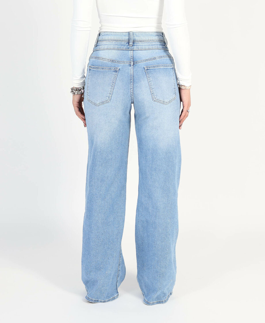 Double Button Ultra Wide Leg Jeans 3775-1 (REGULAR)