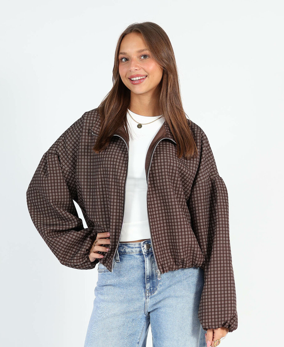 Checkered Jacket Choco (PRE ORDER 17-10)
