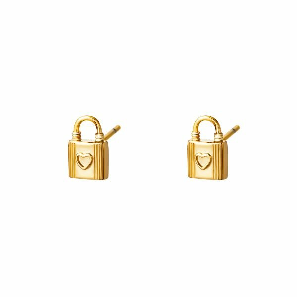 Earrings Lock Shaped Gold