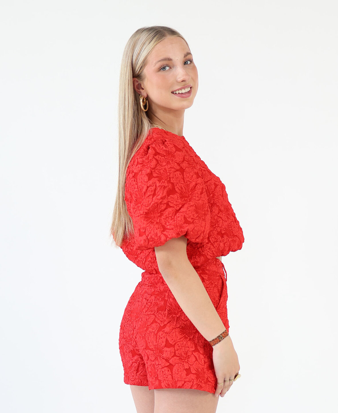 Jacquard Top Red