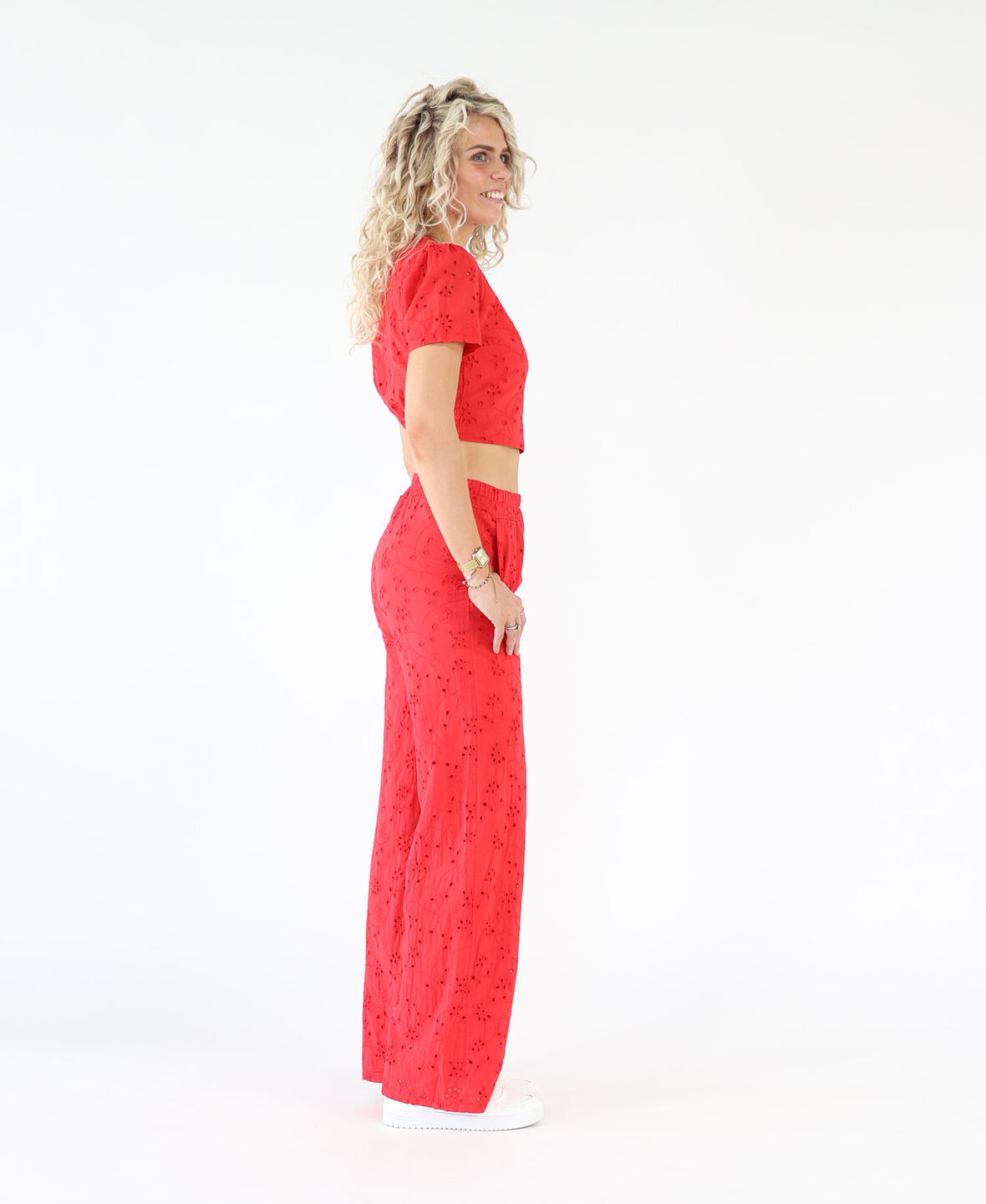 Broderie Pants Red (TALL)
