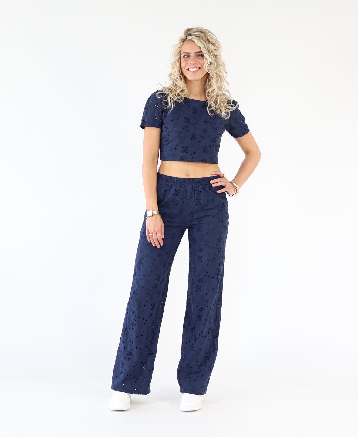 Broderie Pants Navy Blue (TALL)