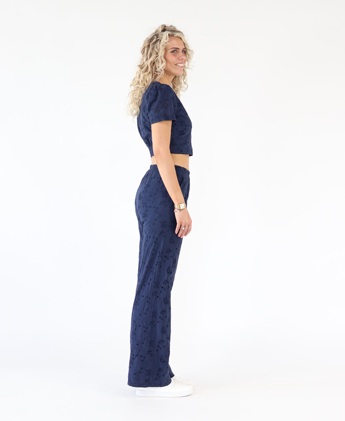 Broderie Pants Navy Blue (TALL)