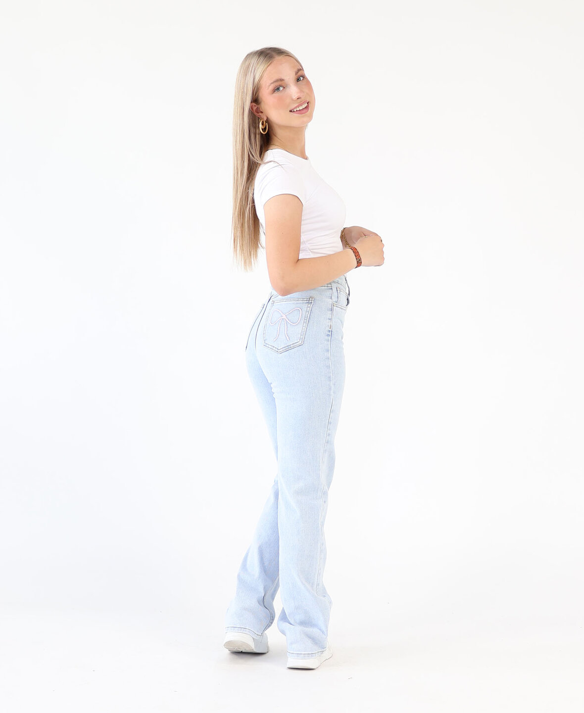 High Waist Wide Leg Bow Jeans 3175 (REGULAR)