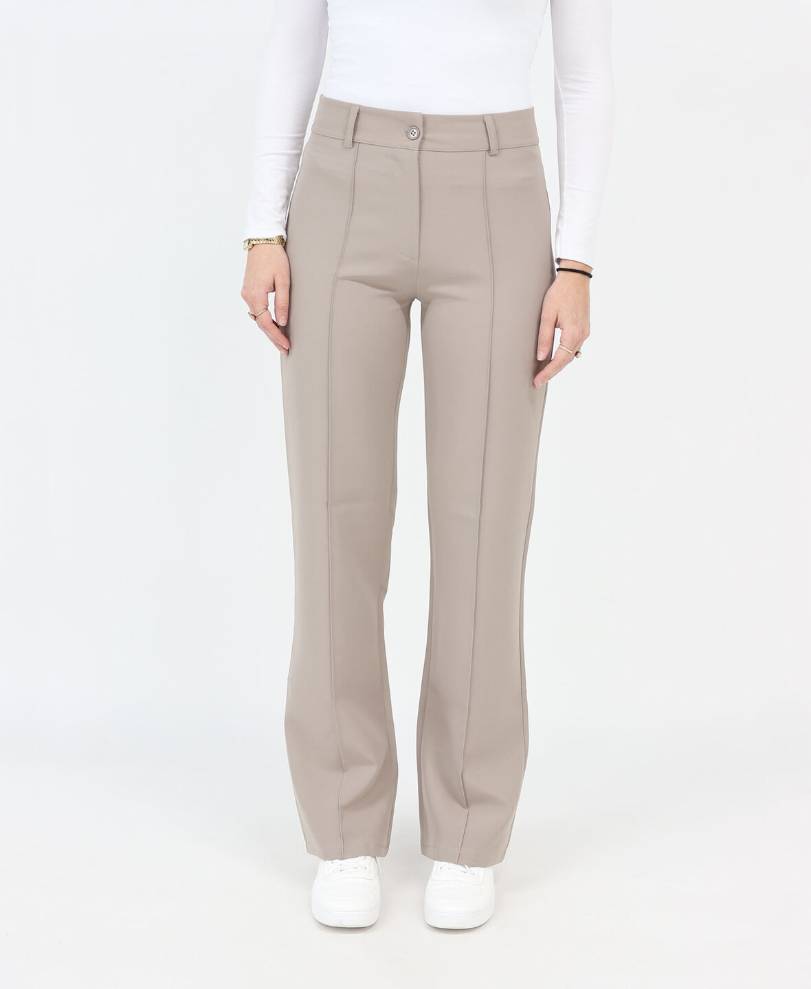 Sanne Stripe Pants Light Taupe (TALL)
