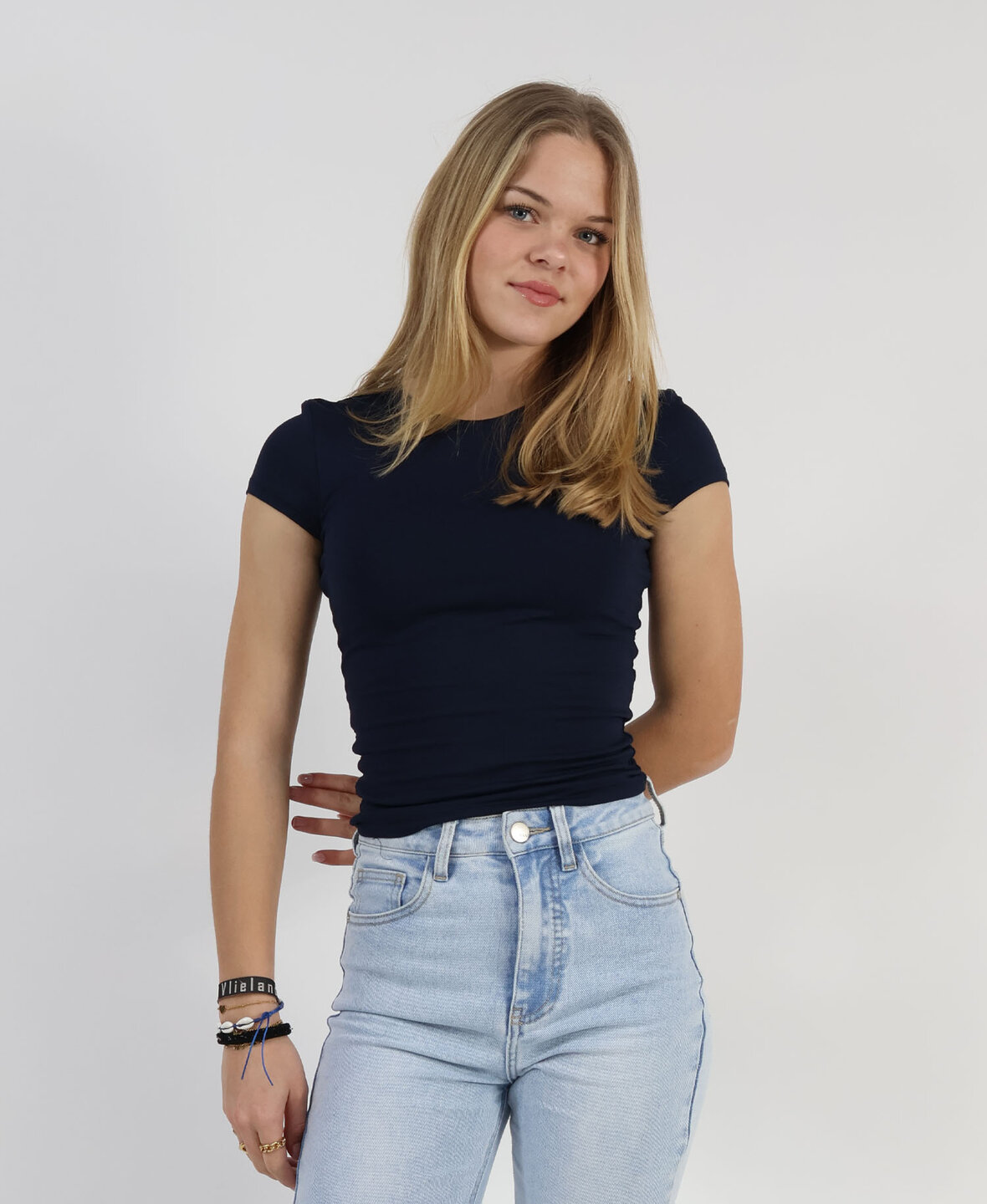 Leela Short Top Long Navy Blue