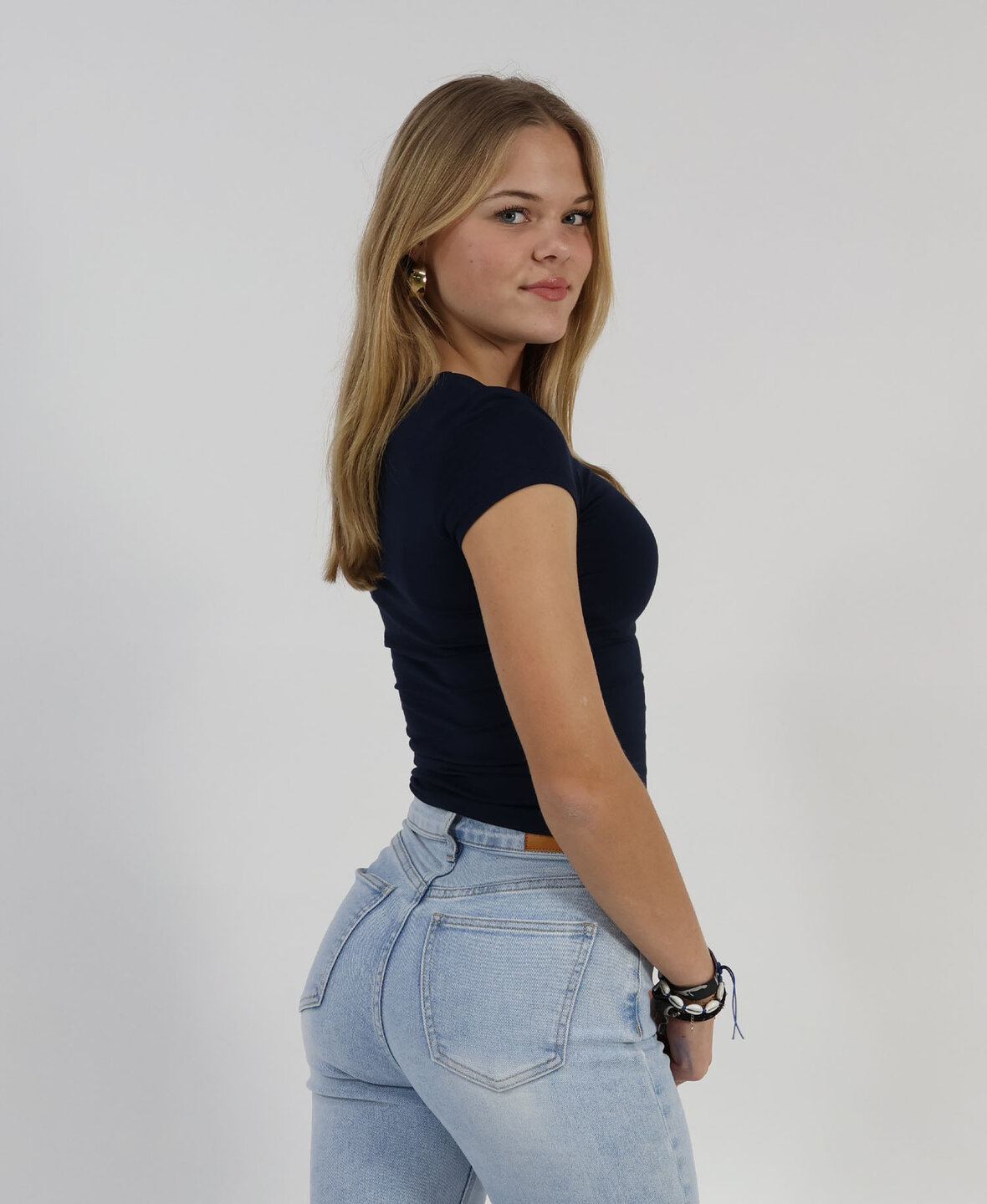 Leela Short Top Long Navy Blue