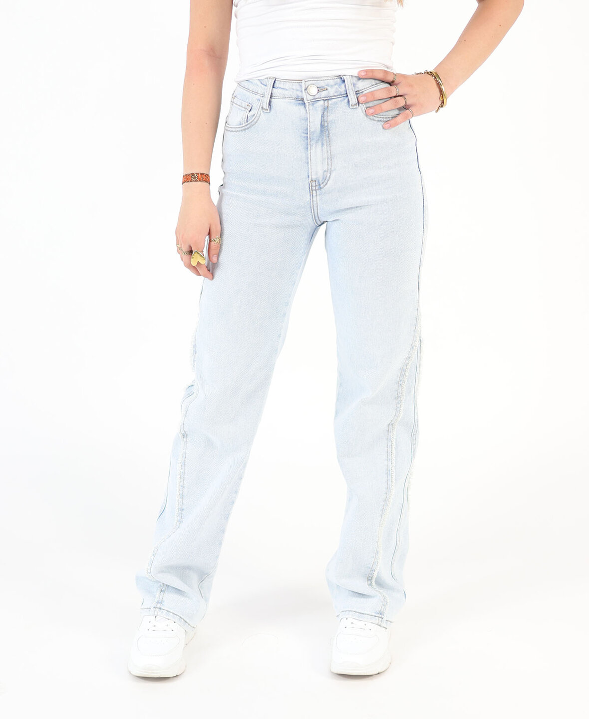 High Waist Wide Leg Fringe Jeans 3172 (REGULAR)