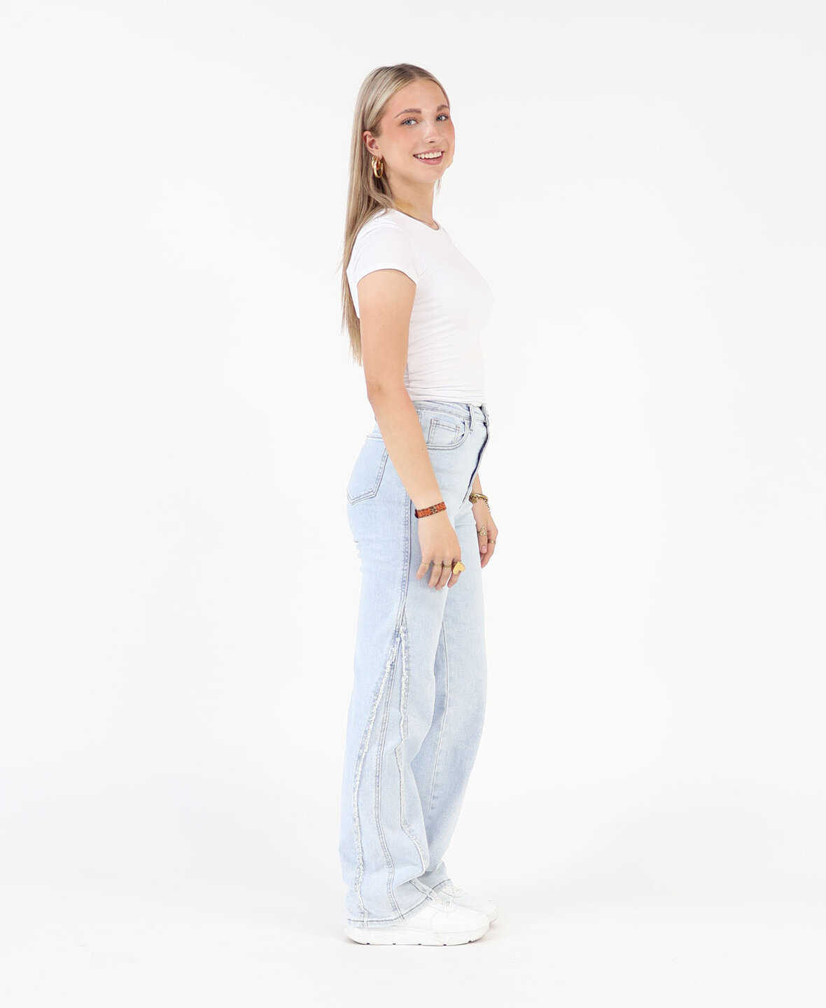 High Waist Wide Leg Fringe Jeans 3172 (REGULAR)