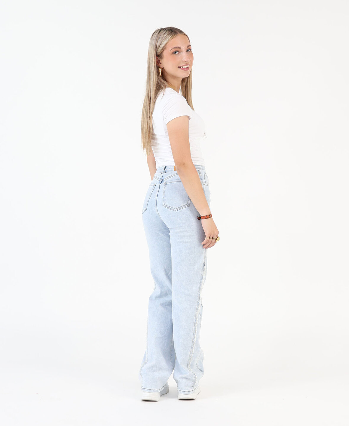 High Waist Wide Leg Fringe Jeans 3172 (REGULAR)