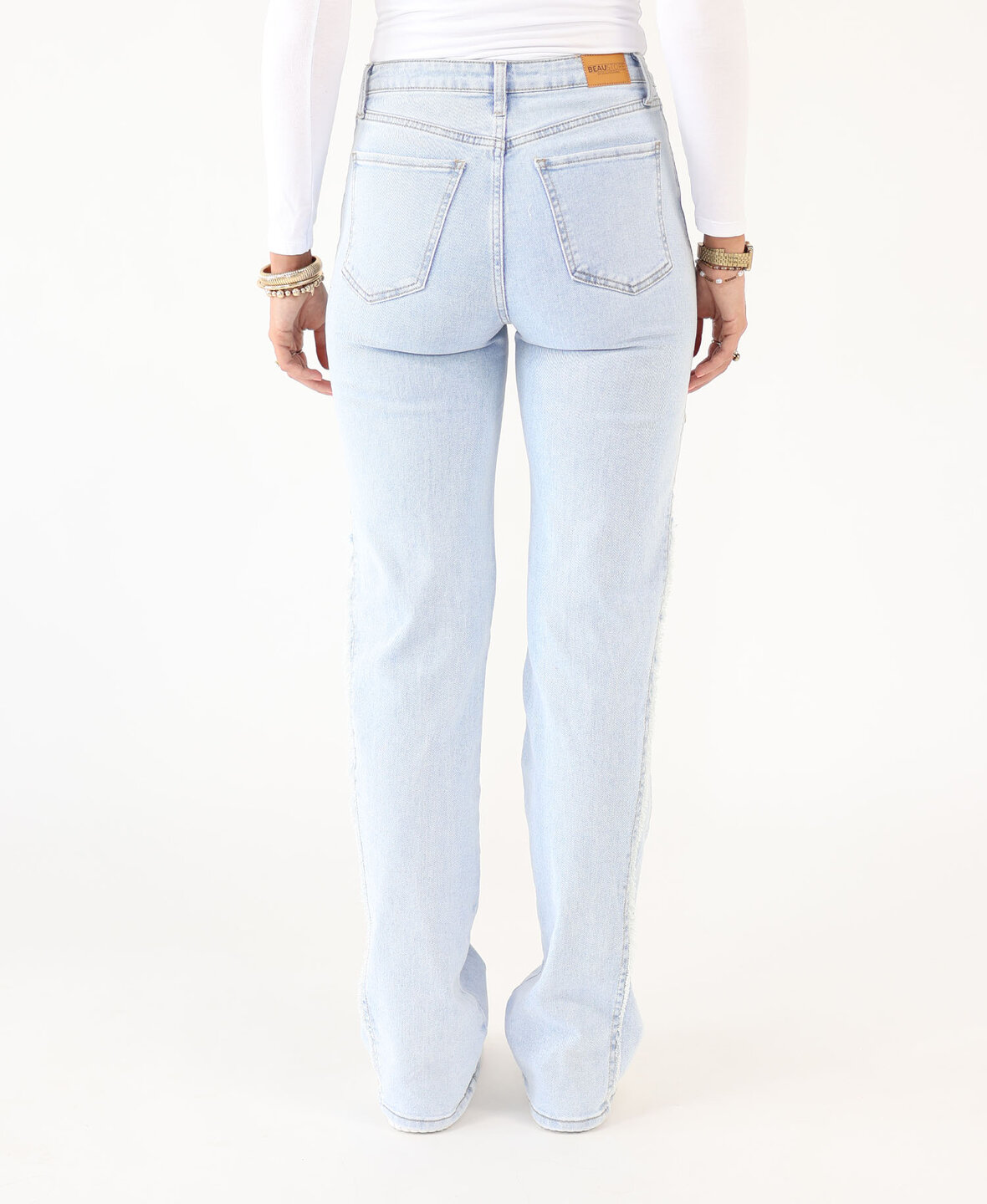 High Waist Wide Leg Fringe Jeans 3173 (TALL)