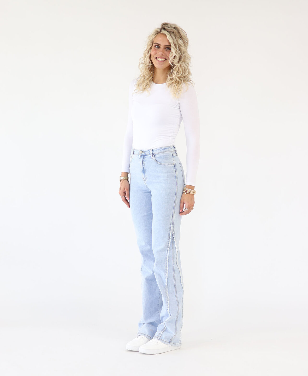 High Waist Wide Leg Fringe Jeans 3173 (TALL)
