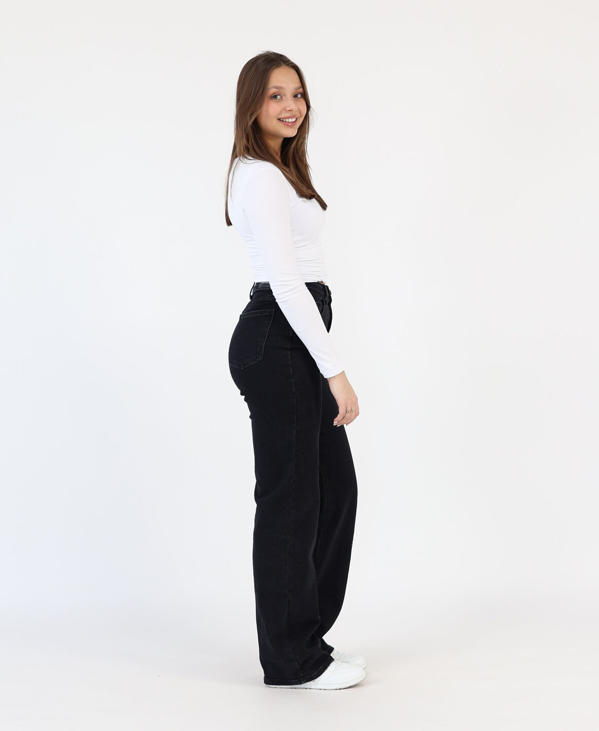 High Waist Wide Leg Jeans 2188 Black (REGULAR)