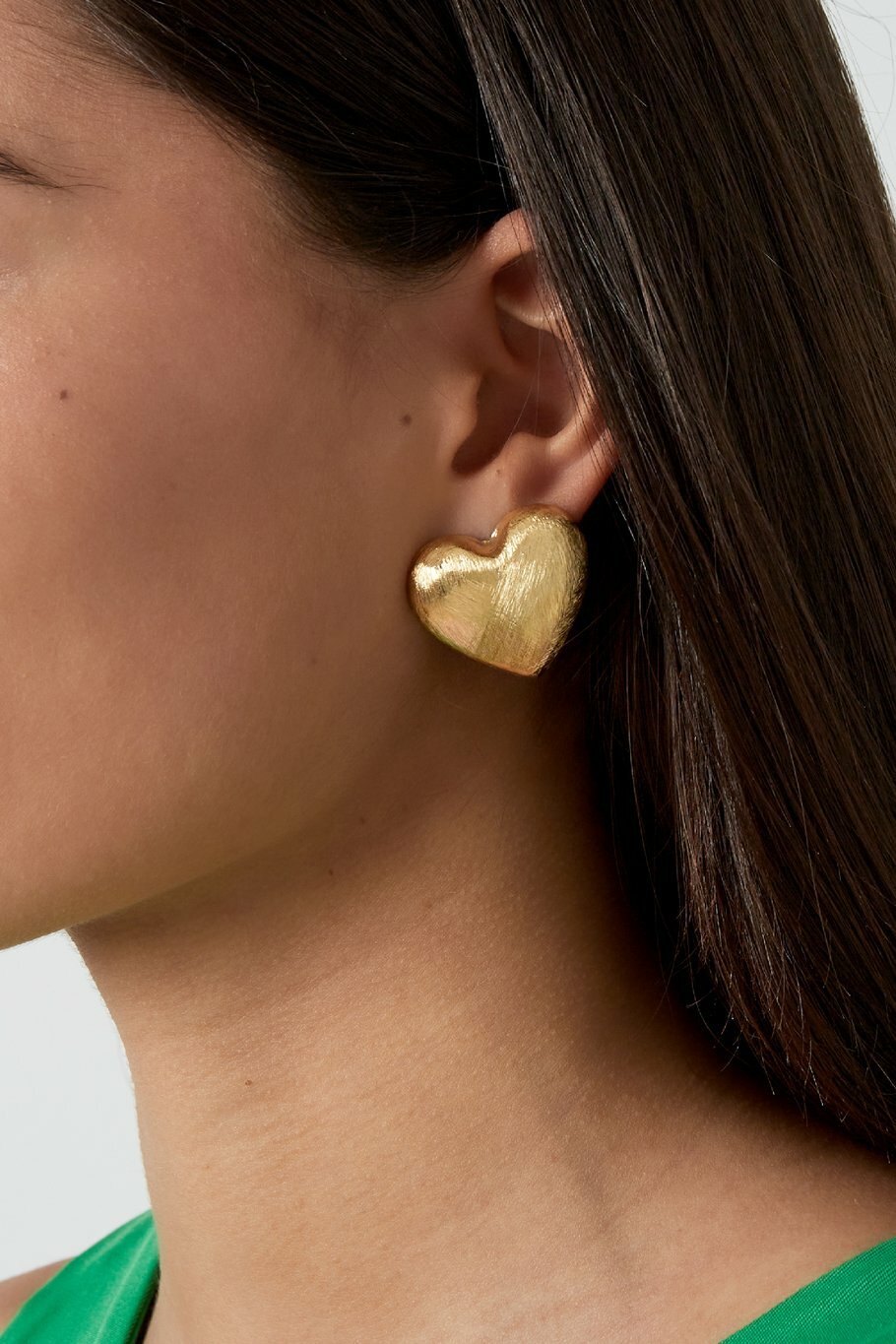 Statement Heart Earrings Silver