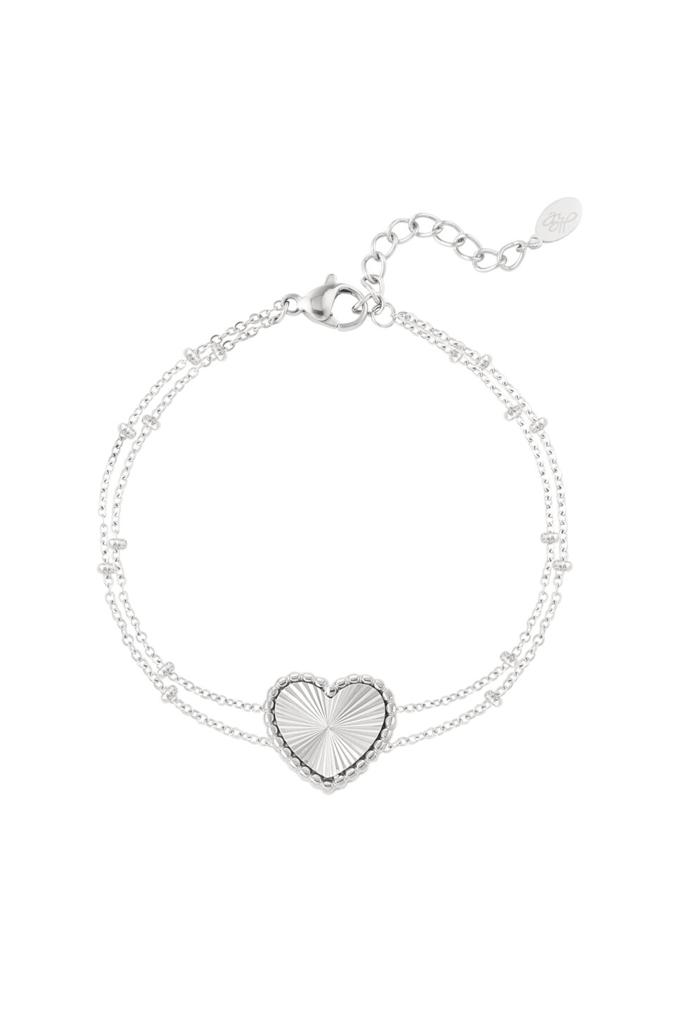 Layerd Heart Armband Zilver 
