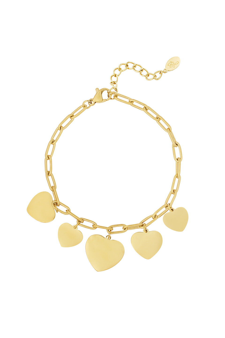 Heart Charms Armband Goud
