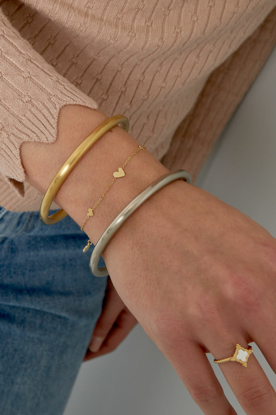 Three Hearts Armband Zilver