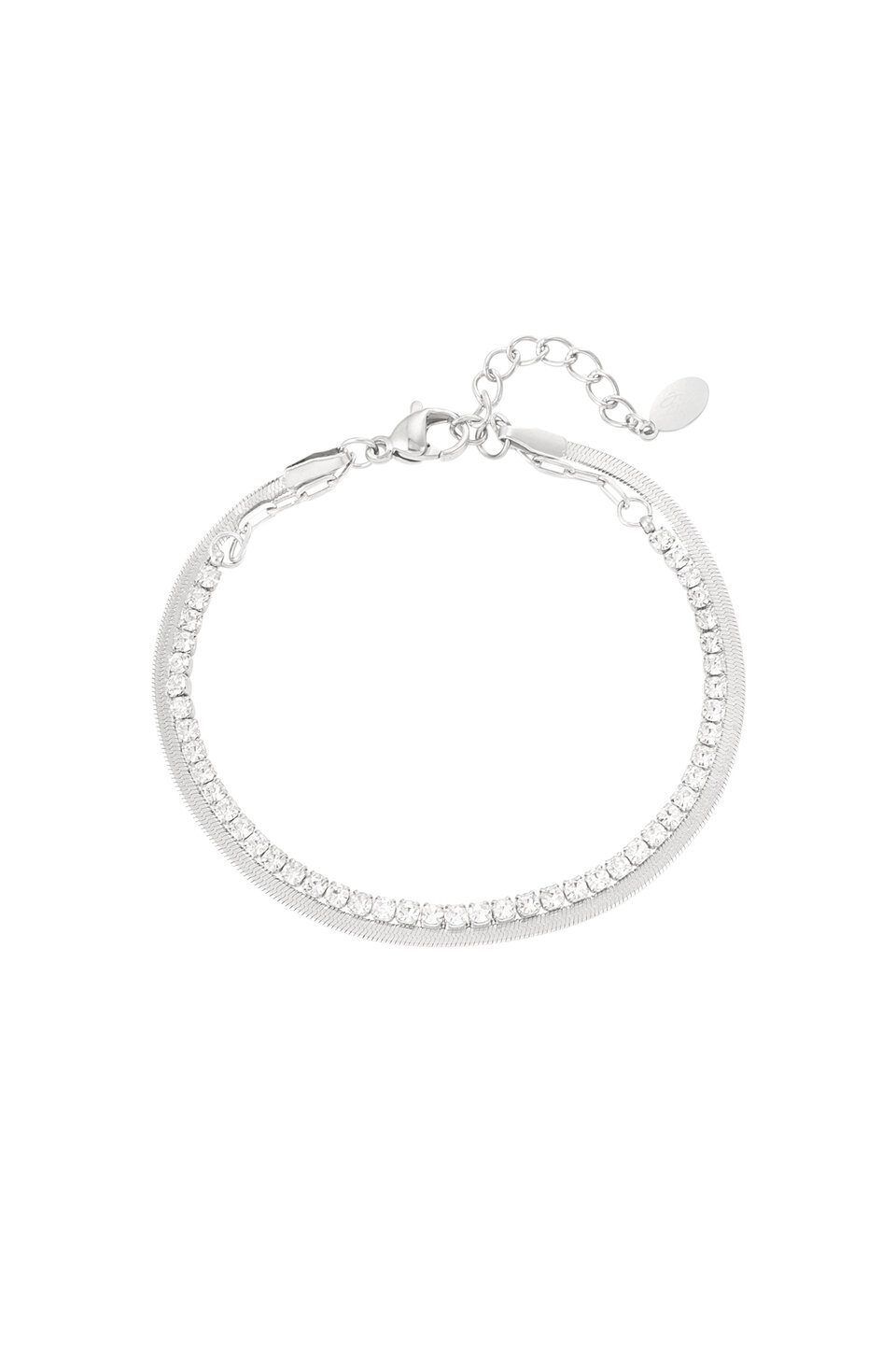 Double Diamonds Armband Zilver