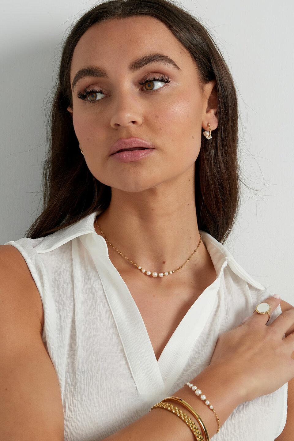 Pearl Party Ketting Zilver