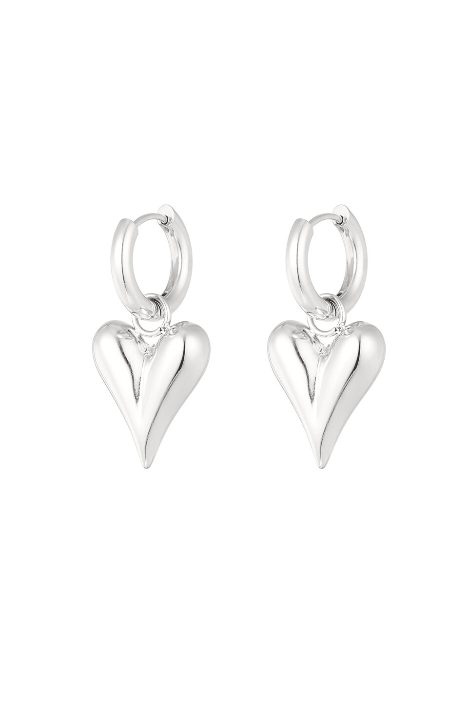 Titanium Heart Oorbellen Zilver