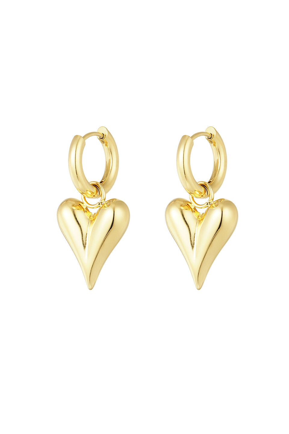 Titanium Heart Oorbellen Goud