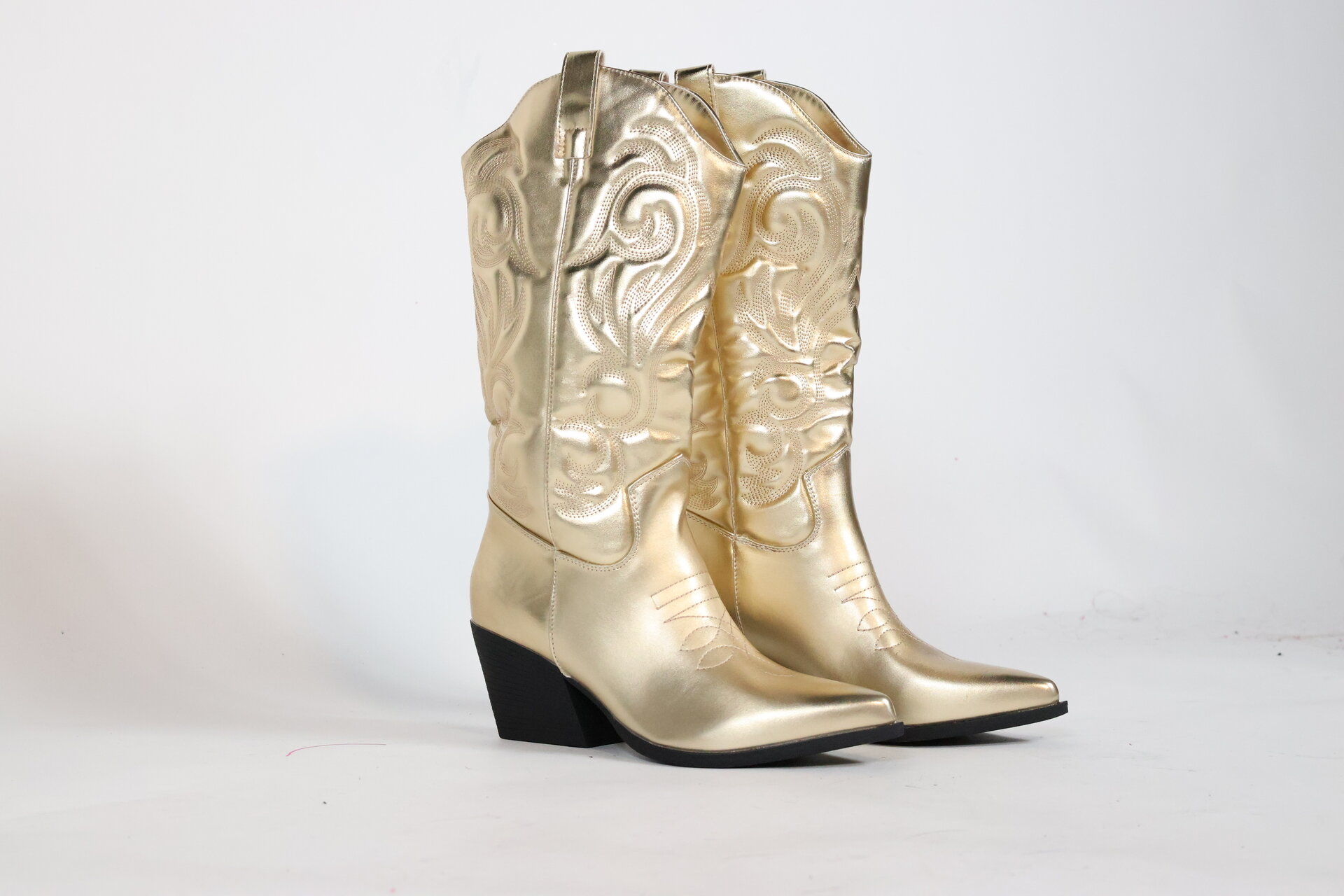 Metallic Cowboy Boots Gold