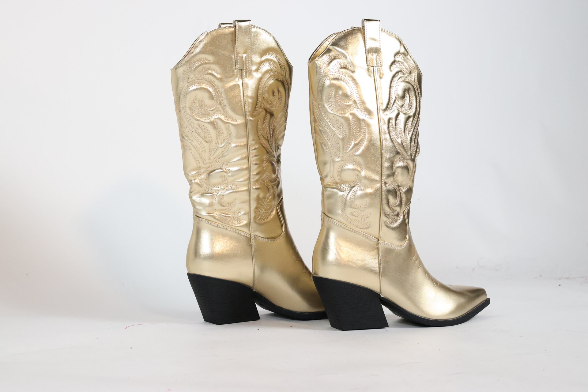 Metallic Cowboy Boots Gold