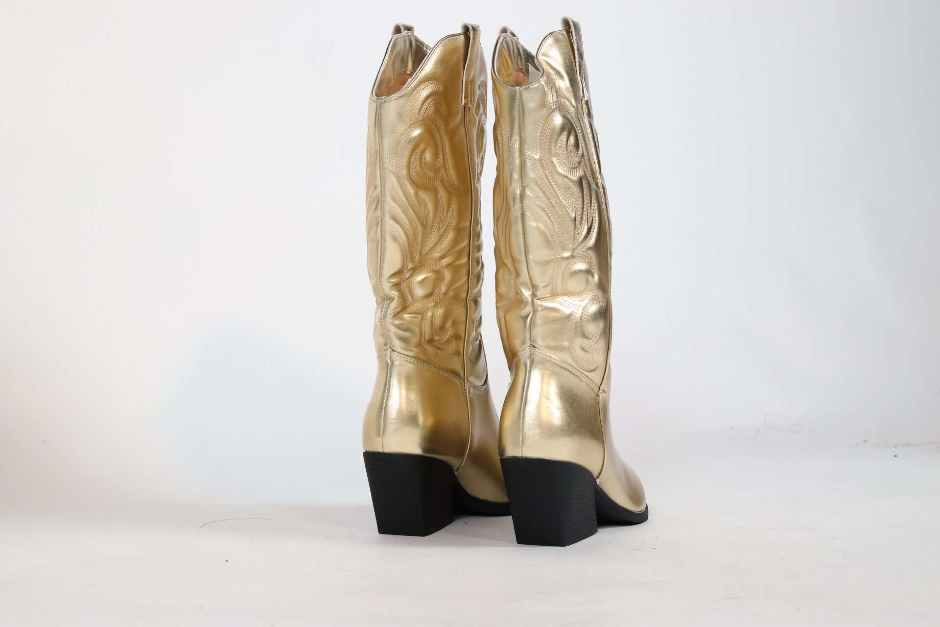 Metallic Cowboy Boots Gold