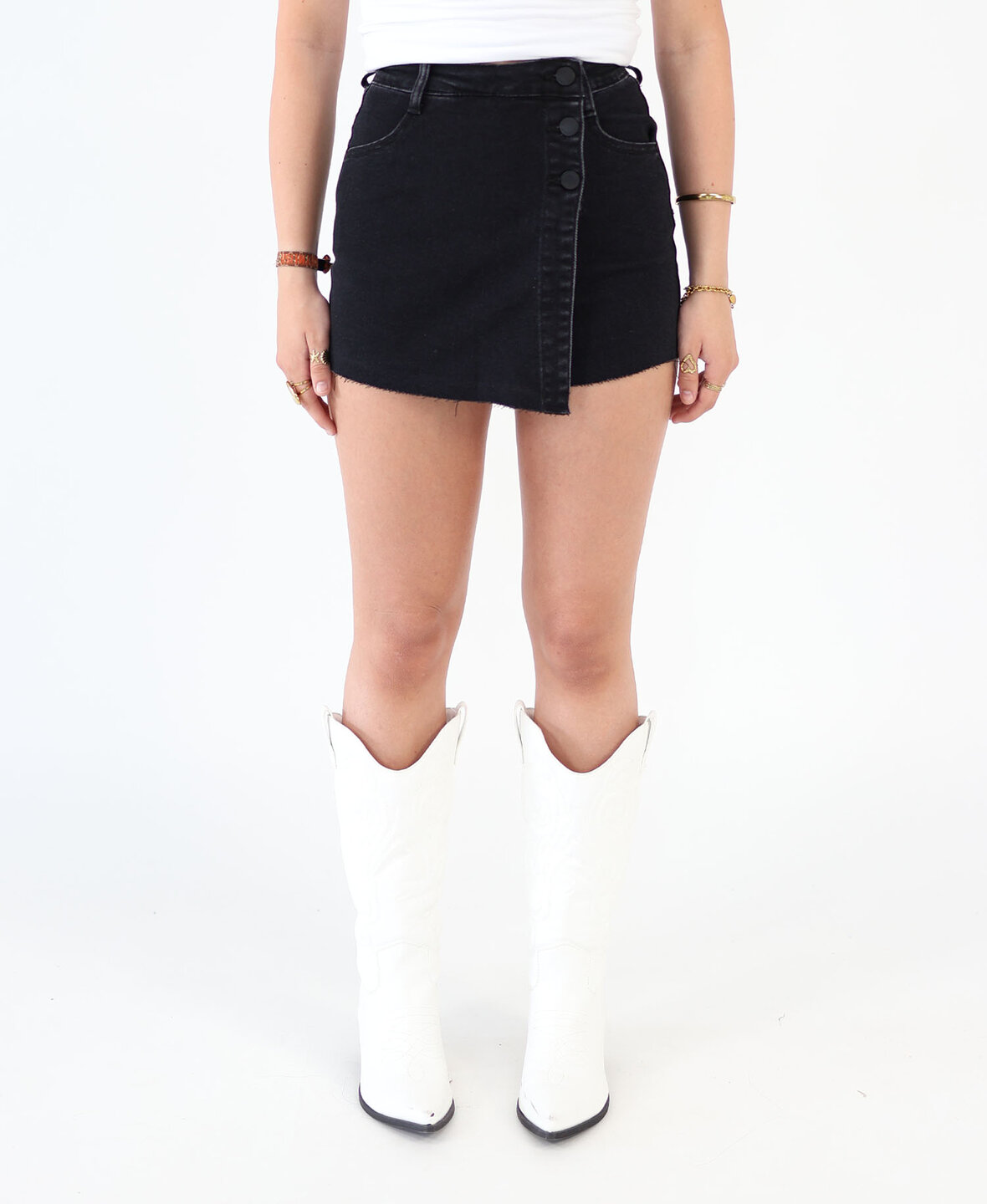 Denim Jeans Skort Black 3182