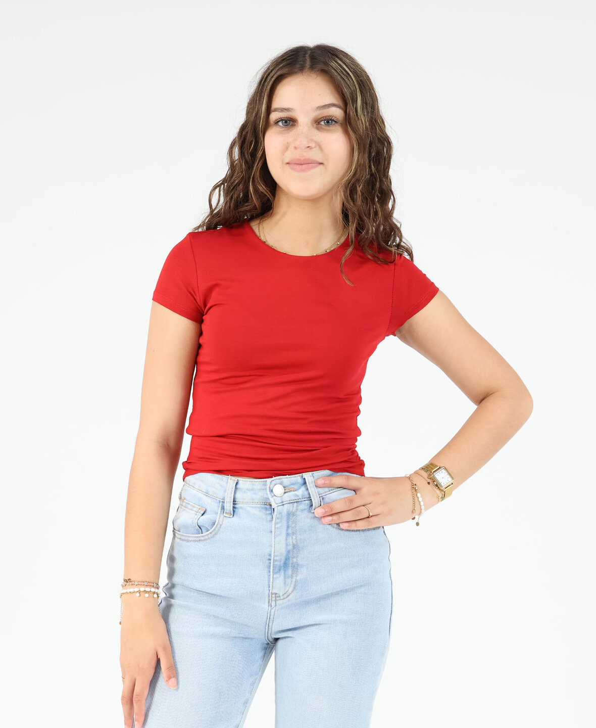 Leela Short Top Long Red