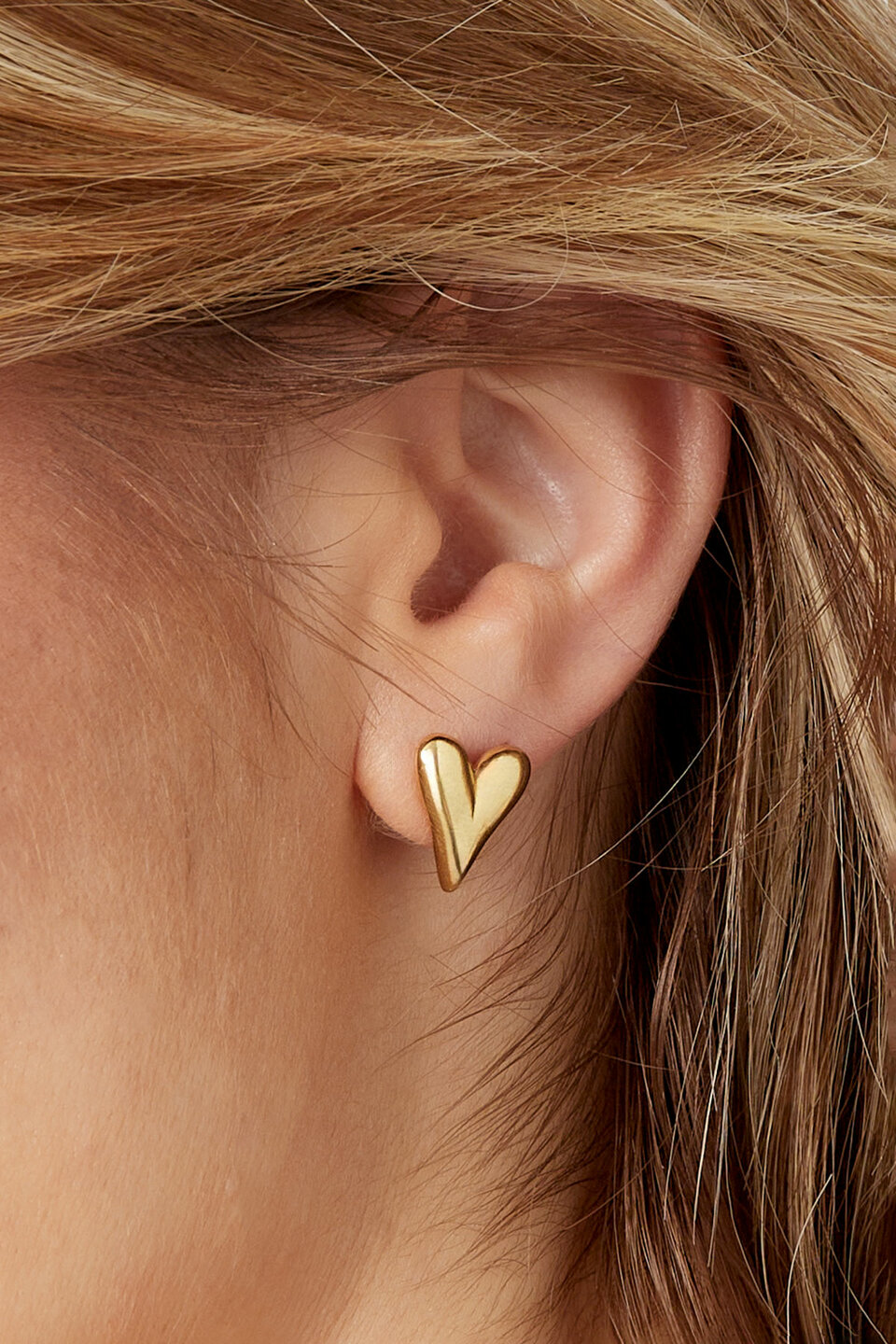 Oorbellen Studs Heart Goud