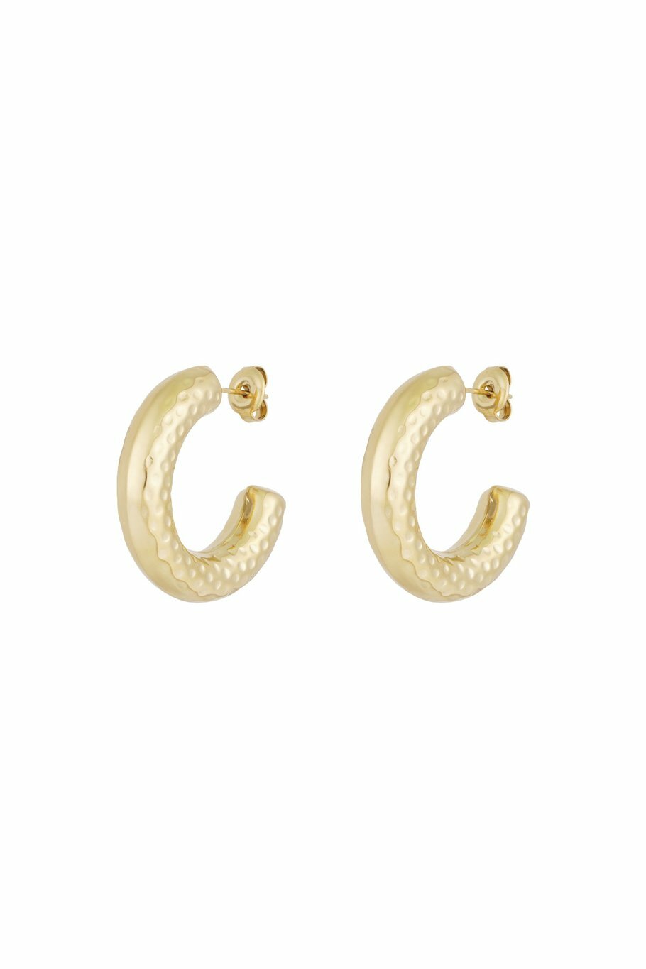 Structure Hoops Oorbellen Goud