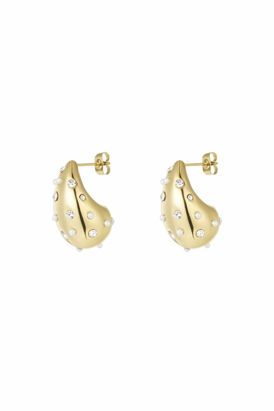 Diamonds and Pearls Drop Oorbellen Goud