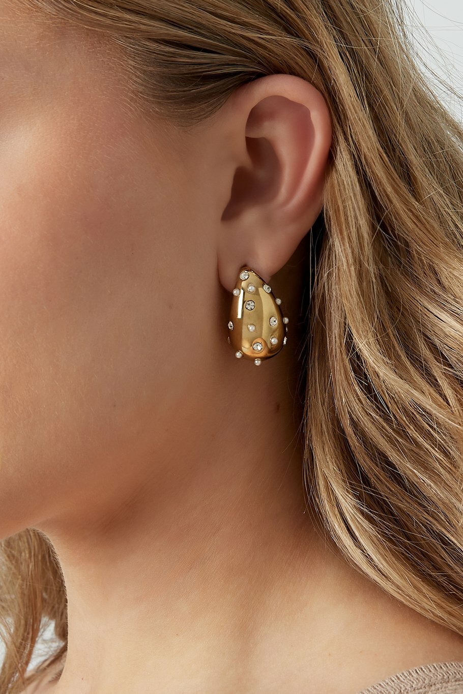 Diamonds and Pearls Drop Oorbellen Goud