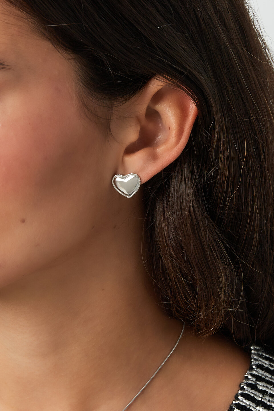Small Hearts Studs Oorbellen Zilver