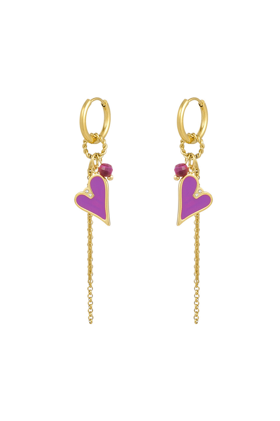 Oorbellen Amazing purple Goud