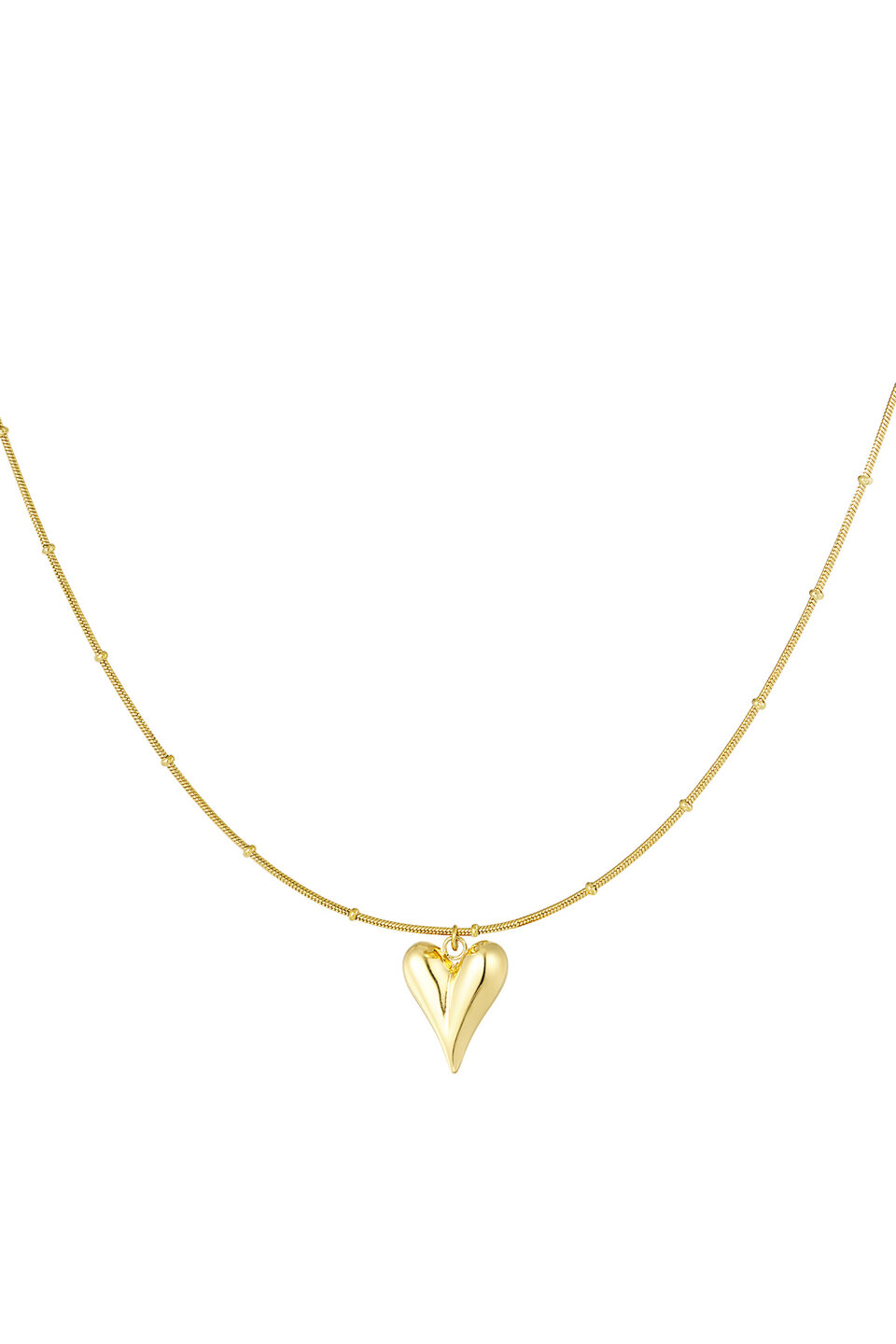 Titanium Dots Heart Ketting Goud