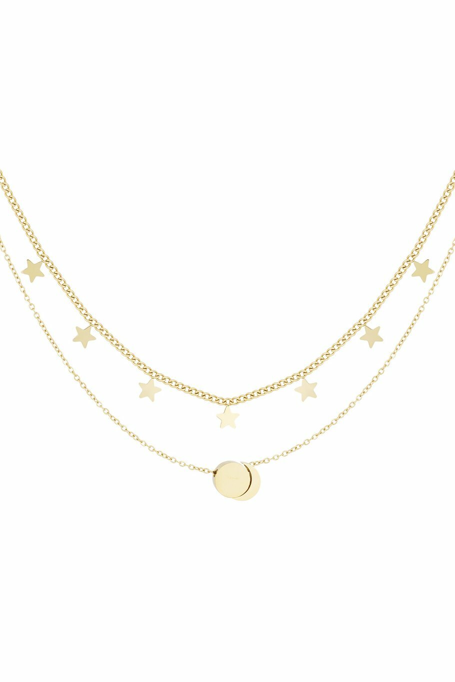 Stars And Moon Layer Ketting Goud