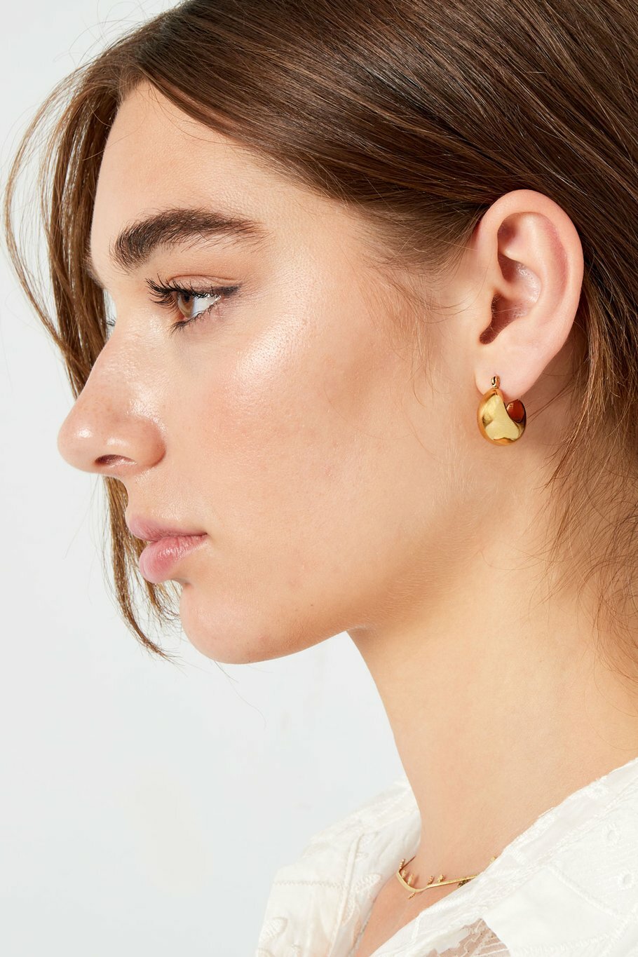 Half Moon Mini Oorbellen Goud