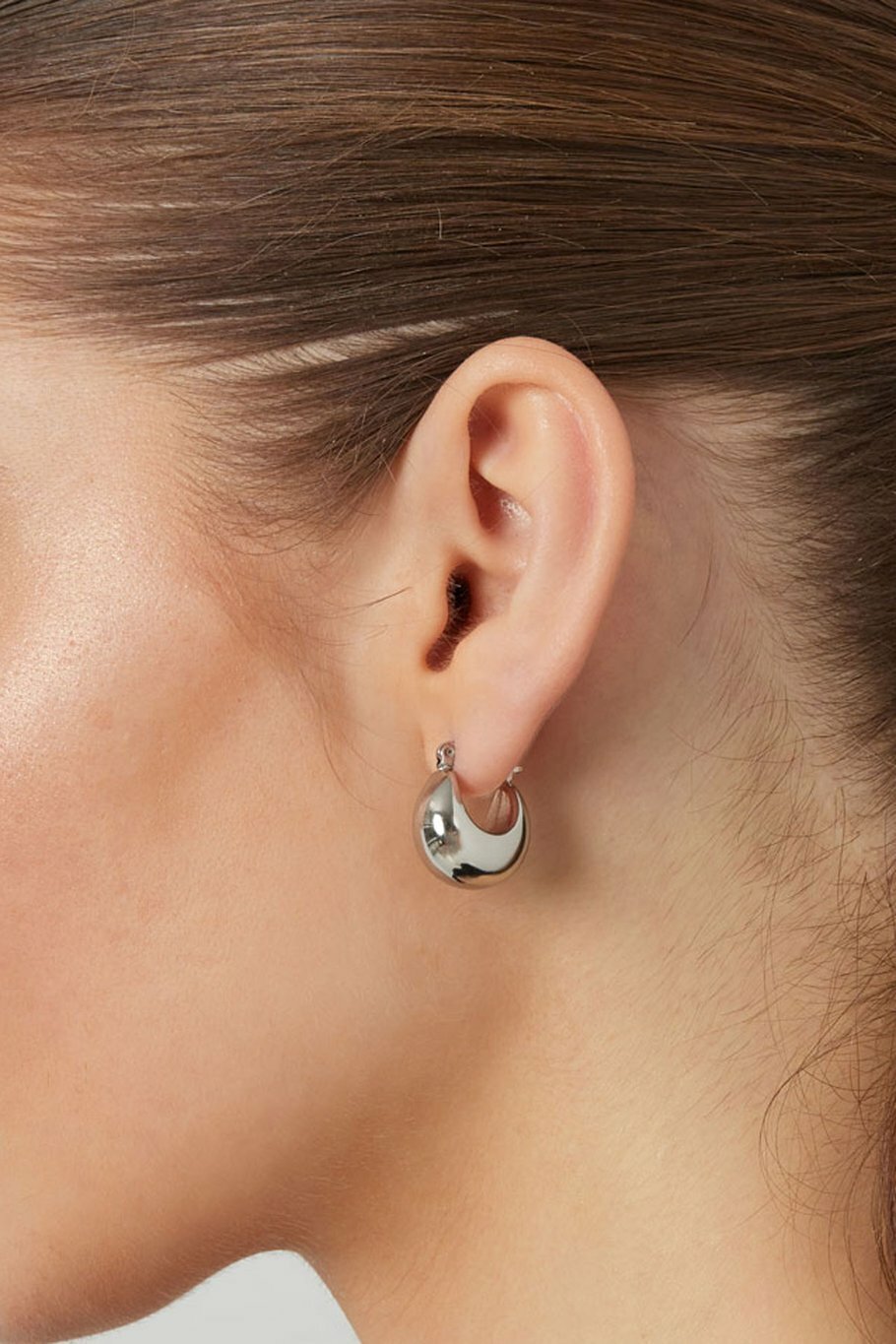 Half Moon Mini Oorbellen Zilver