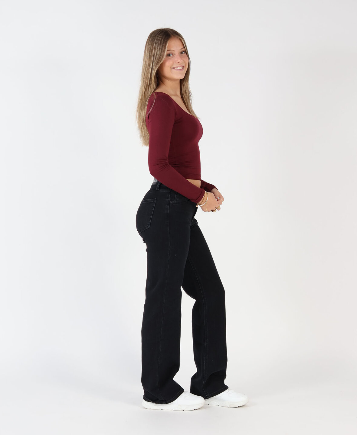 Low/Mid Waist Wide Leg Jeans 3318 Black (TALL)