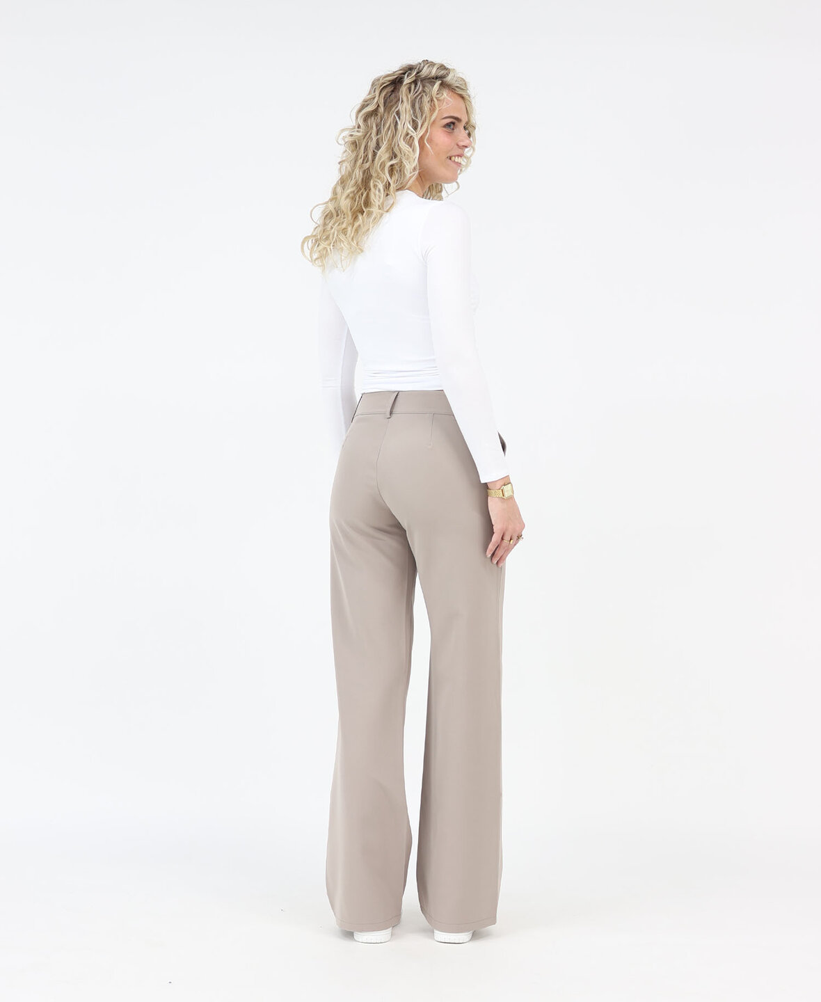 Low/Mid Waist Sanne Pants Light Taupe (TALL)
