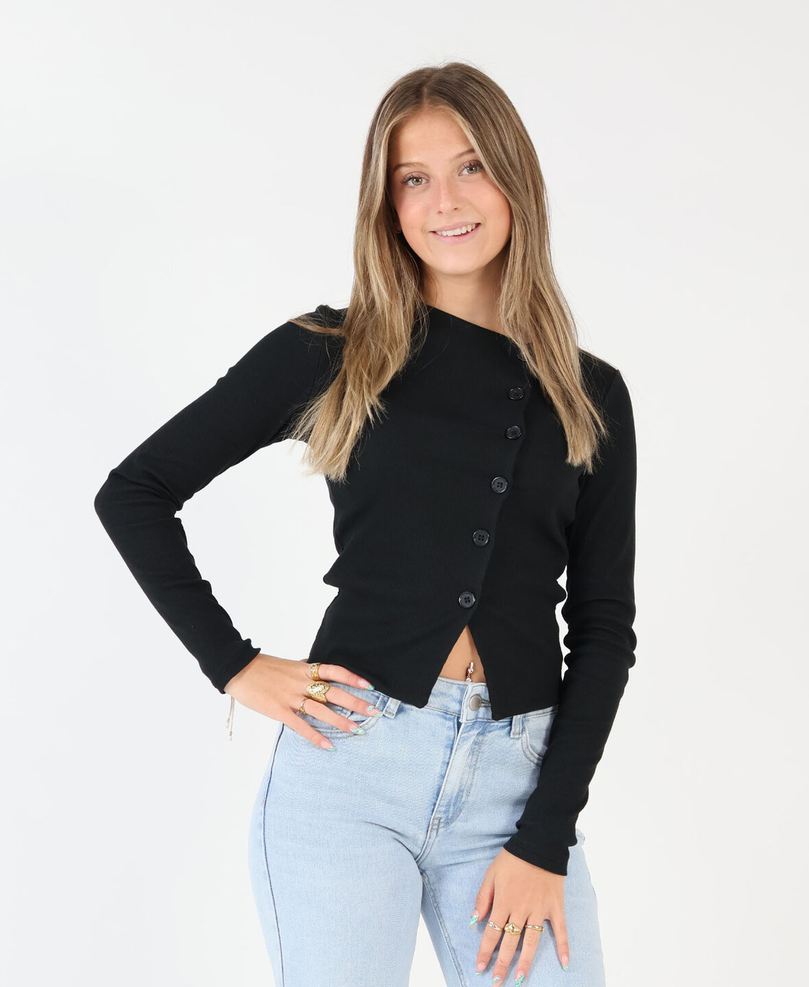 Button Top Black