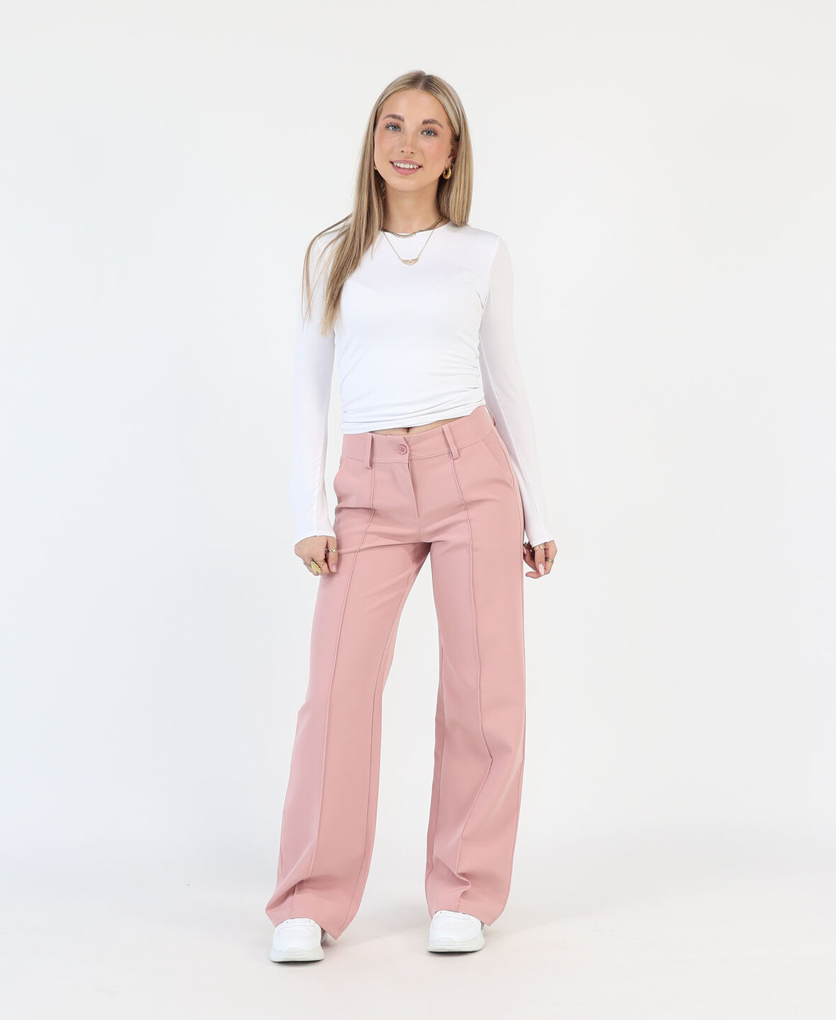 Low/Mid Waist Sanne Pants Blush (REGULAR)