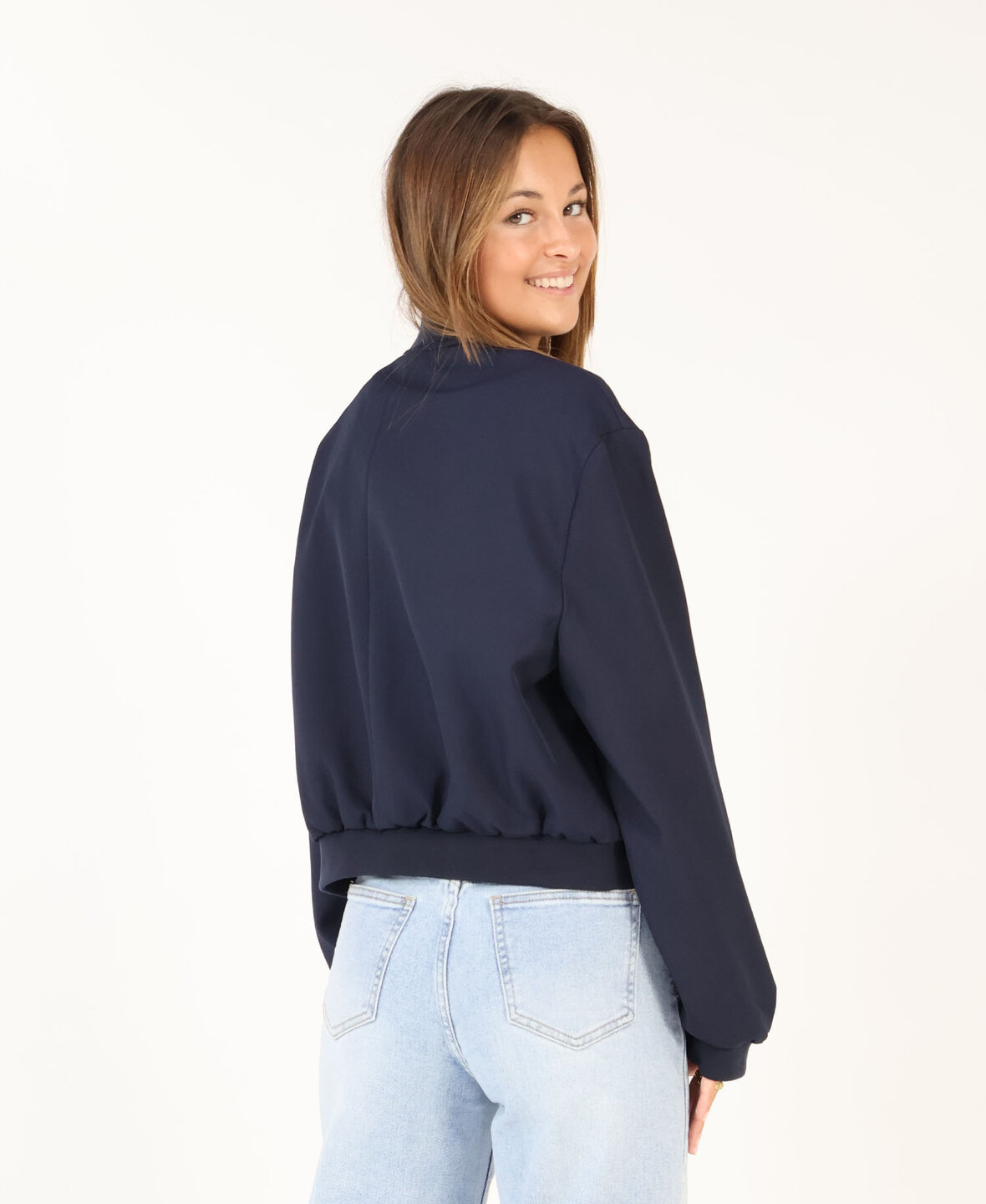Classy Bomber Jacket Navy Blue