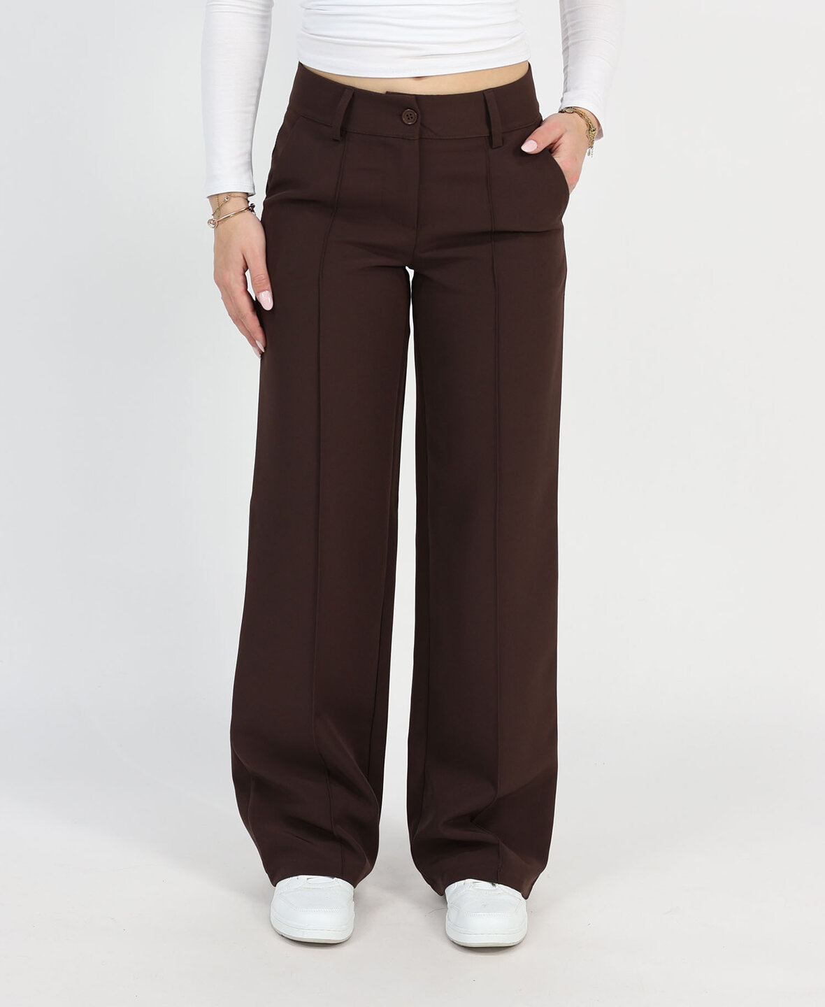 Low/Mid Waist Sanne Pants Choco (REGULAR)