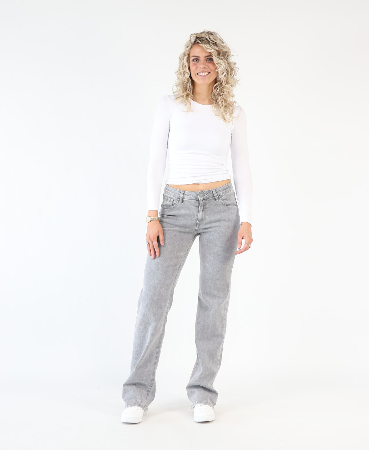 Low/Mid Waist Wide Leg Jeans 3167 Lightgrey (TALL)