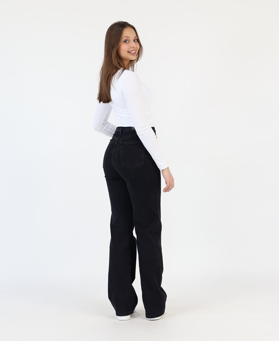 High Waist Wide Leg Jeans 2188 Black (REGULAR)