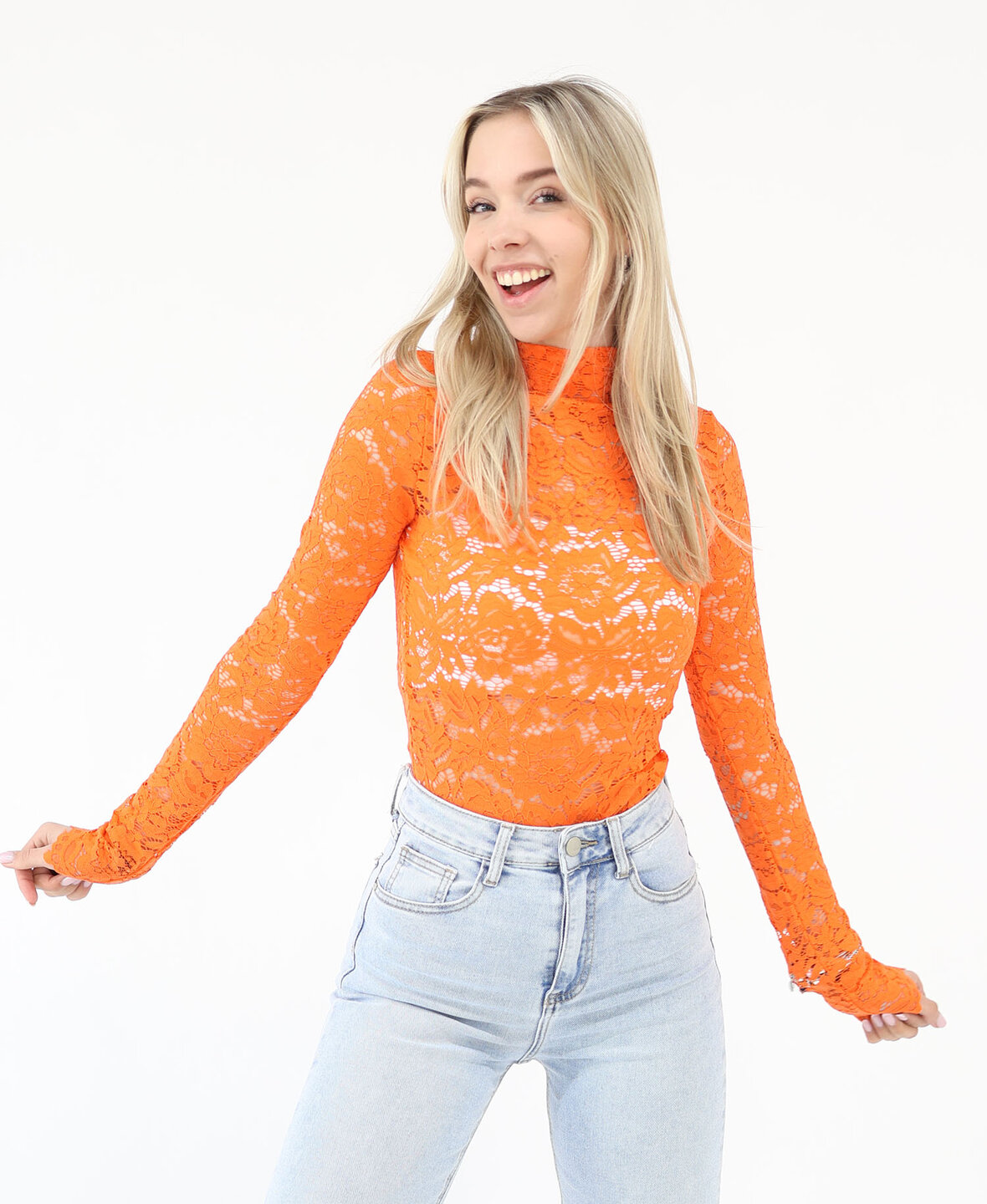 Lace Top Orange