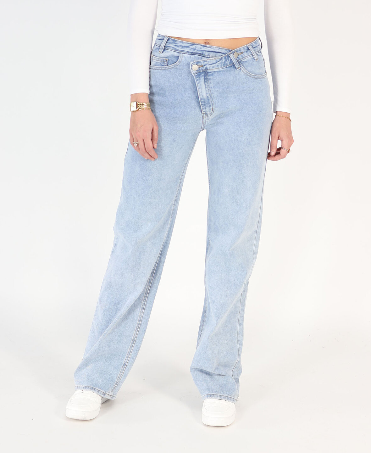 Button Wide Leg Jeans 9113-2 (TALL)